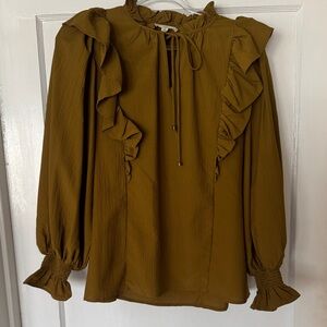 Entro Mustard Ruffled Blouse